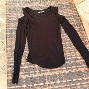 black cold shoulder top